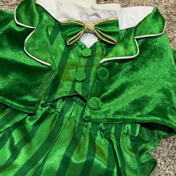 Green Striped Satin Build-A-Bear Outfit With Jacket & Bow Tie St. Patrick's Day - Picture 2 of 4